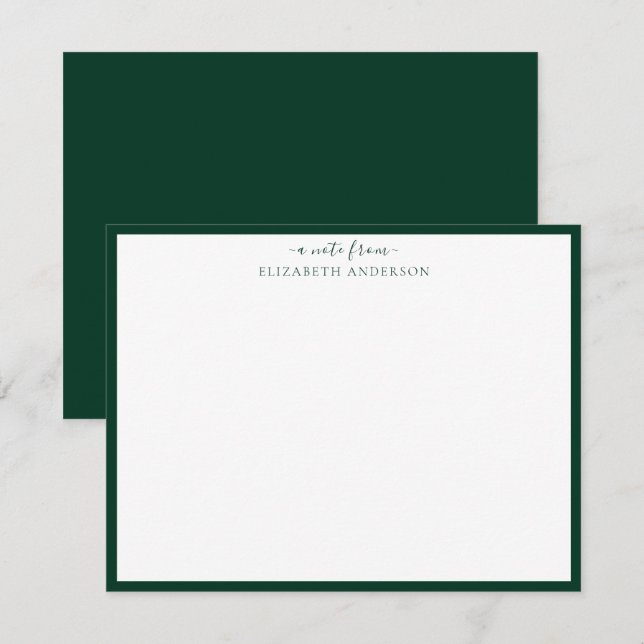 Correspondance Carte de bordures standard en vert foncé (Devant / Derrière)