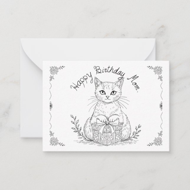 Correspondance Carte de chat pour maman. (Devant)