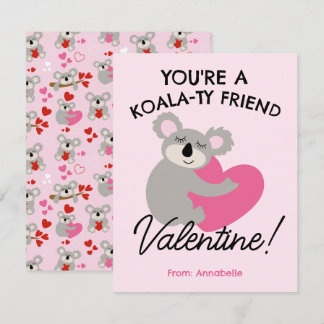 Correspondance Carte de classe de la Saint-Valentin pour ours koa