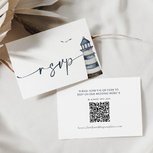 Correspondance Carte de code RSVP QR de mariage maritime
