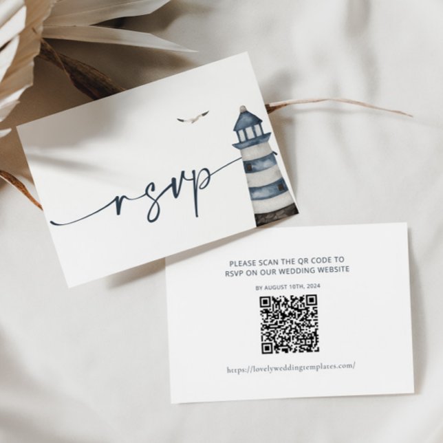 Correspondance Carte de code RSVP QR de mariage maritime (Créateur téléchargé)