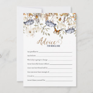 Correspondance Carte de conseil Baby shower Hydrangea Blue Waterc