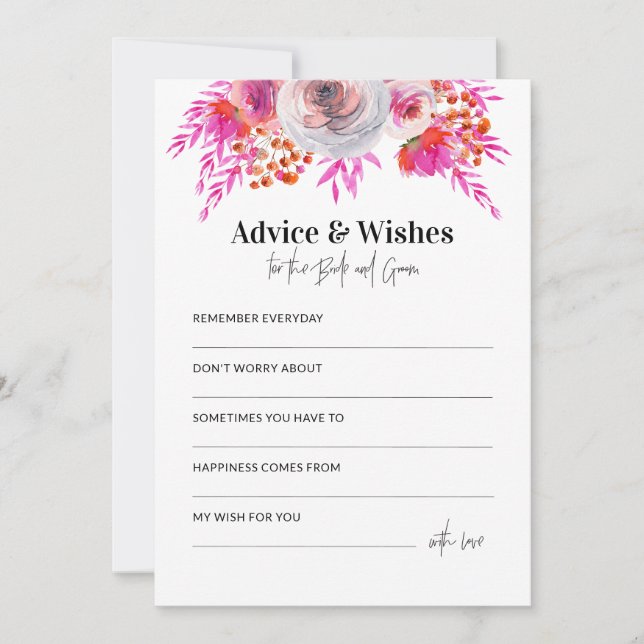Correspondance Carte de conseil Wedding shower rose vif (Devant)
