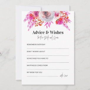 Correspondance Carte de conseil Wedding shower rose vif