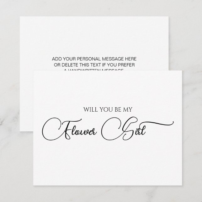 Correspondance Carte de demande de témoin Fleuriste Simple Élégan (Devant / Derrière)