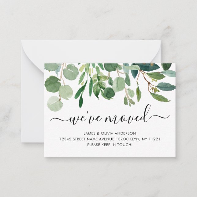 Correspondance Carte de déménagement à feuillage économique Nous  (Devant)