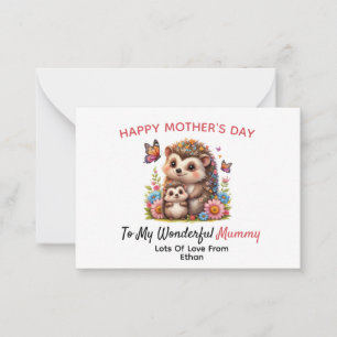 Correspondance Carte de fête des mères Hérisson Pour une maman