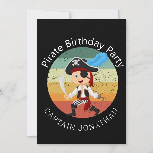 Correspondance Carte de fête pour garçon pirate (Devant)