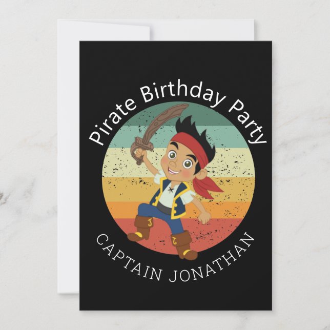 Correspondance Carte de fête pour garçon pirate (Devant)