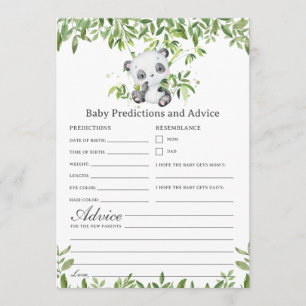 Correspondance Carte de jeu de prédictions pour bébé Panda Bear G