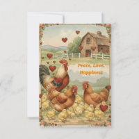 Carte de la Saint-Valentin Amour de basse-cour de