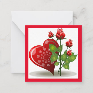 CORRESPONDANCE CARTE DE LA SAINT-VALENTIN CŒUR ROUGE ET ROSES ROU