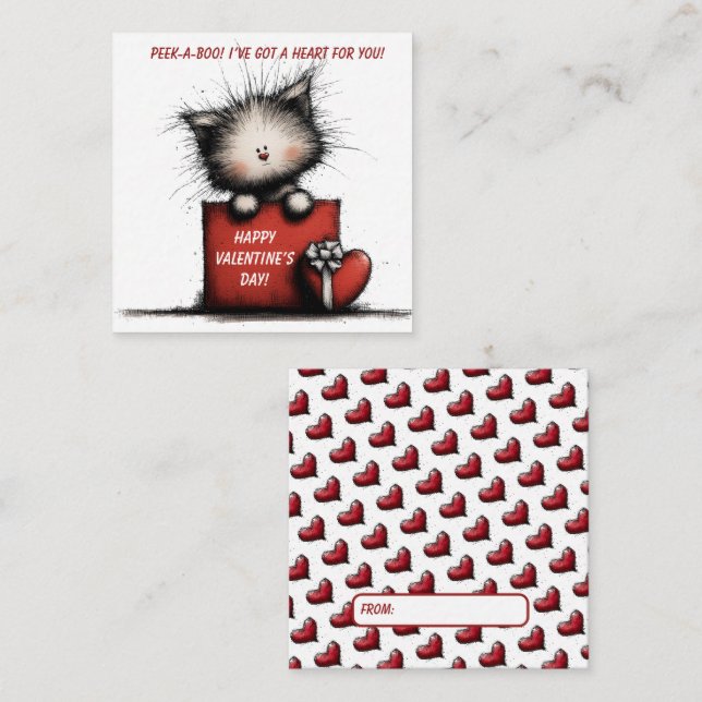 Correspondance Carte de la Saint-Valentin de chaton mignon (Devant / Derrière)