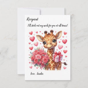 Correspondance Carte de la Saint-Valentin de la girafe de Cute