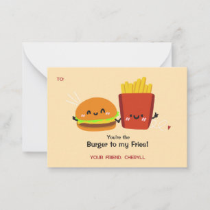 Correspondance Carte de la Saint-Valentin drôle de burger et frit