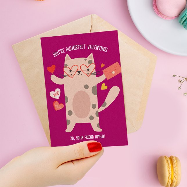 Correspondance Carte de la Saint-Valentin en classe Chat mignon (Créateur téléchargé)