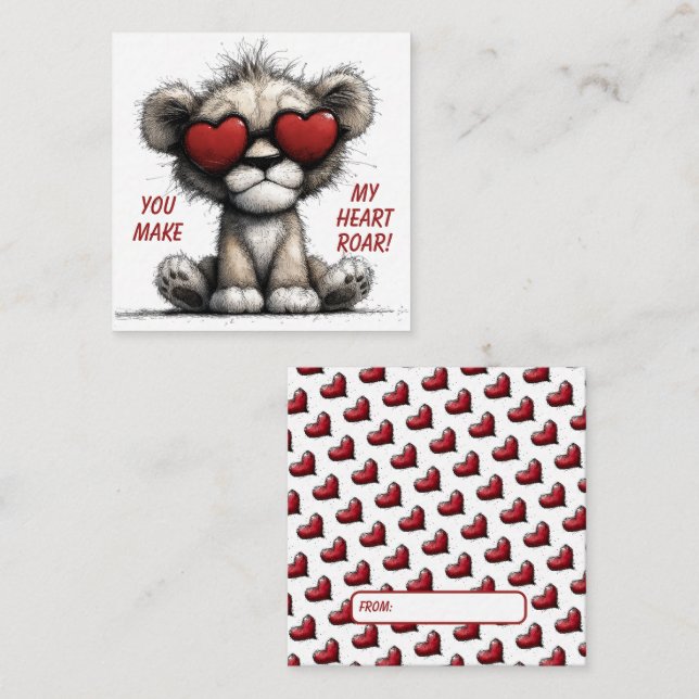 Correspondance Carte de la Saint-Valentin Lion Mignon "Vous faite (Devant / Derrière)