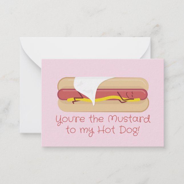Correspondance Carte de la Saint-Valentin Mini Hot Dog | Rose Cla (Devant)