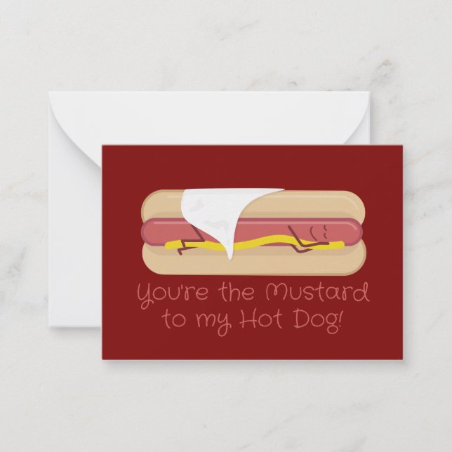 Correspondance Carte de la Saint-Valentin Mini Hot Dog | Rouge fo (Devant)