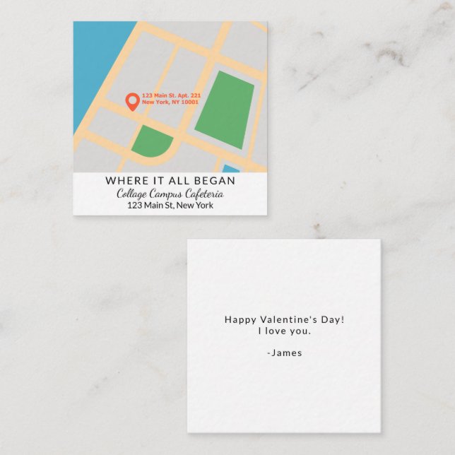 Correspondance Carte de la Saint-Valentin Moderne Où Tout a Comme (Devant / Derrière)