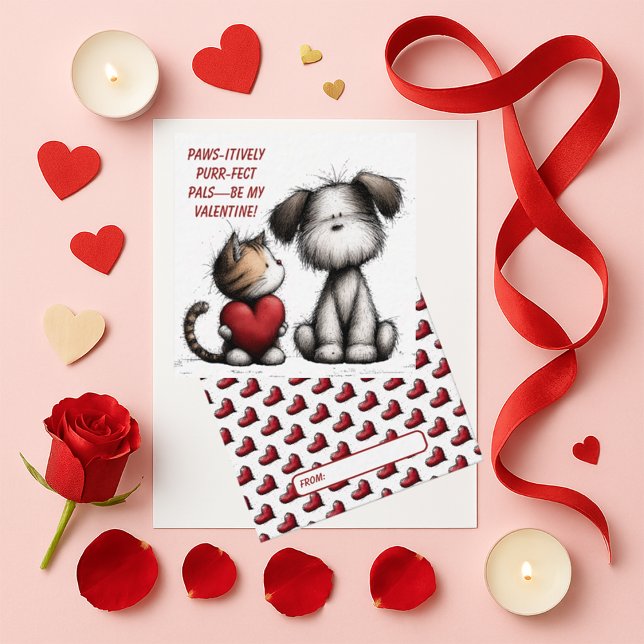 Correspondance Carte de la Saint-Valentin pour enfants avec chat  (Créateur téléchargé)