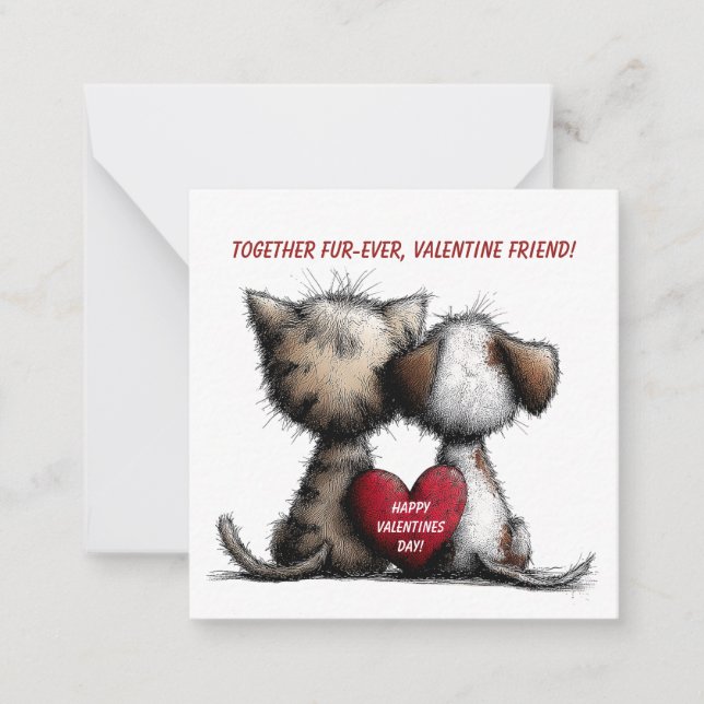Correspondance Carte de la Saint-Valentin pour enfants avec chat  (Devant)