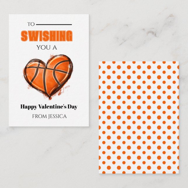 Correspondance Carte de la Saint-Valentin pour l'école de basketb (Devant / Derrière)