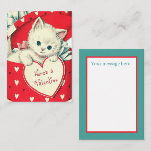Correspondance carte de la Saint-Valentin vintage rétro chat ajou
