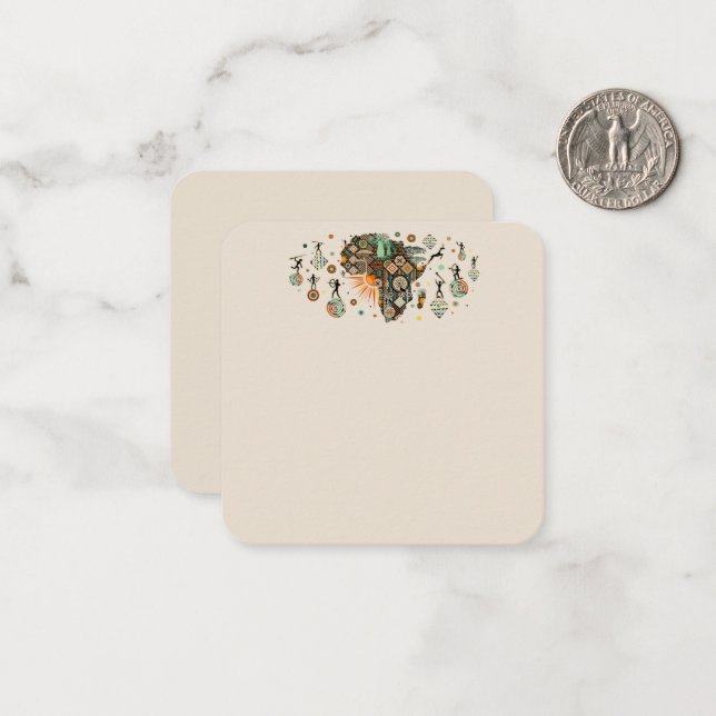 Correspondance Carte de l'Afrique Motif d'éléments tribaux décora (Devant/Arrière en situation)