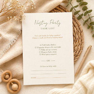 Correspondance Carte de liste de tâches pour une fête de nidifica