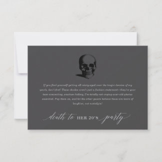 Correspondance Carte de lunettes de soleil « Mort à ses 20 ans »