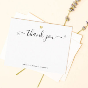 Correspondance Carte de Merci de script Gold Heart moderne