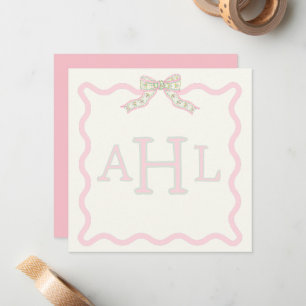 Correspondance Carte de message photo Coquette Monogramme