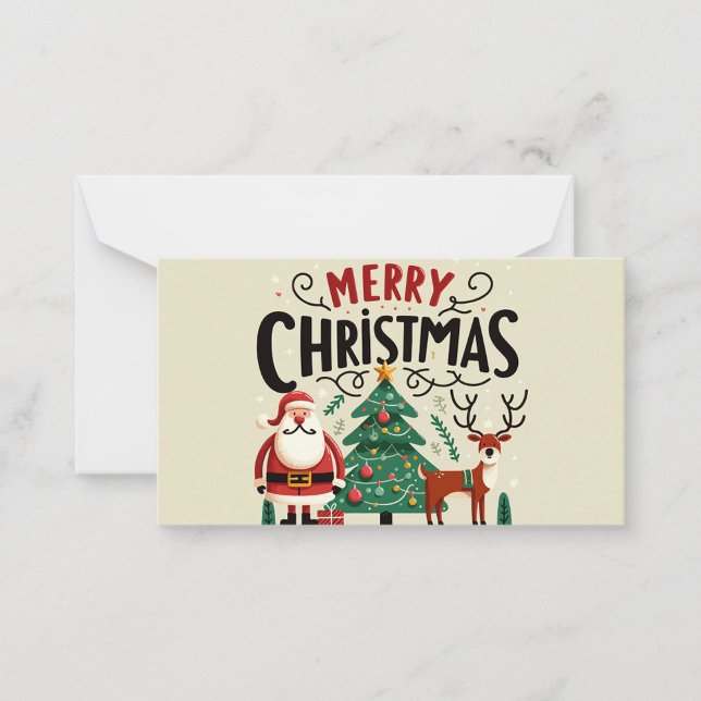 Correspondance Carte de Noël à plat "Joyeux Noël" (Merry Christmas Note Card!)