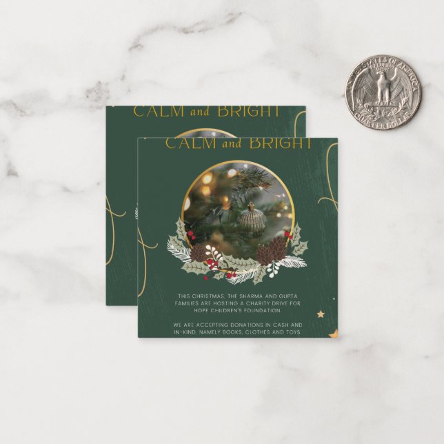Correspondance Carte de Noël Clam et Vert Clair (Devant/Arrière en situation)