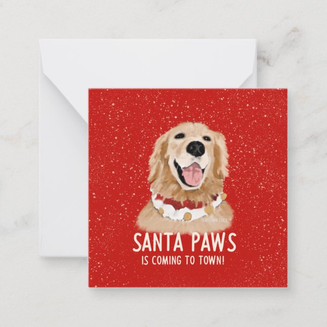 Correspondance Carte de Noël de chien Retriever doré Santa Paws (Devant)