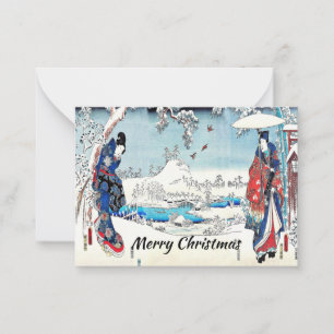 Correspondance Carte de Noël d'hiver japonaise