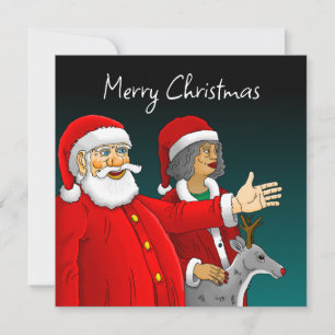 Correspondance Carte de Noël du Père Noël, de Mme Noël et de Rudo
