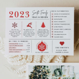 Correspondance Carte de Noël Infographie de l'année de vacances