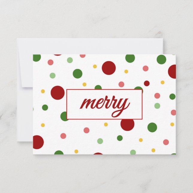 Correspondance Carte de Noël Joyeuse à pois (Devant)