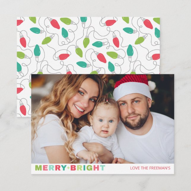 Correspondance Carte de Noël Joyeuse + Bright One Photo (Devant / Derrière)