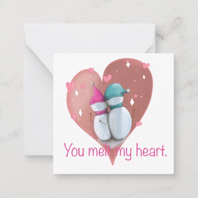 Correspondance Carte de Noël mignonne. Carte de Noël Snowman. (Devant)