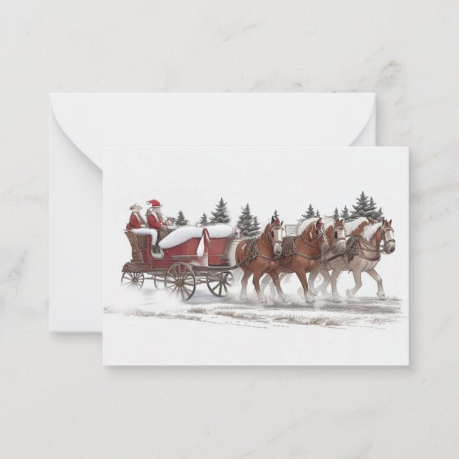 Correspondance Carte de Noël père Noël Country Sleigh Ride (Devant)