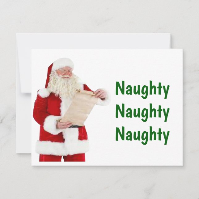 Correspondance Carte de Noël père Noël Naughty List (Devant)