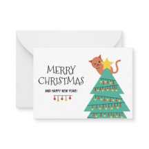 Carte de Noël personnalisée Chat de voeux