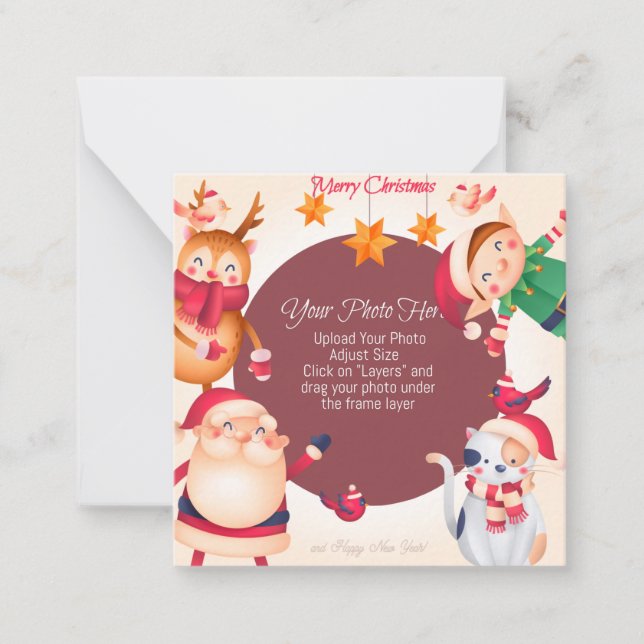 Correspondance Carte de Noël personnalisée mignonne (Devant)