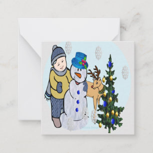 Correspondance Carte de Noël pour construire un bonhomme de neige