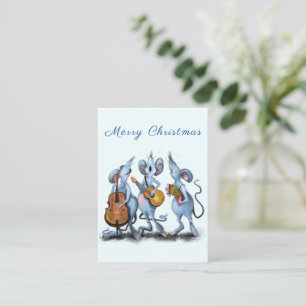 Correspondance Carte de Noël Souris Musicaux Heureux Amusant