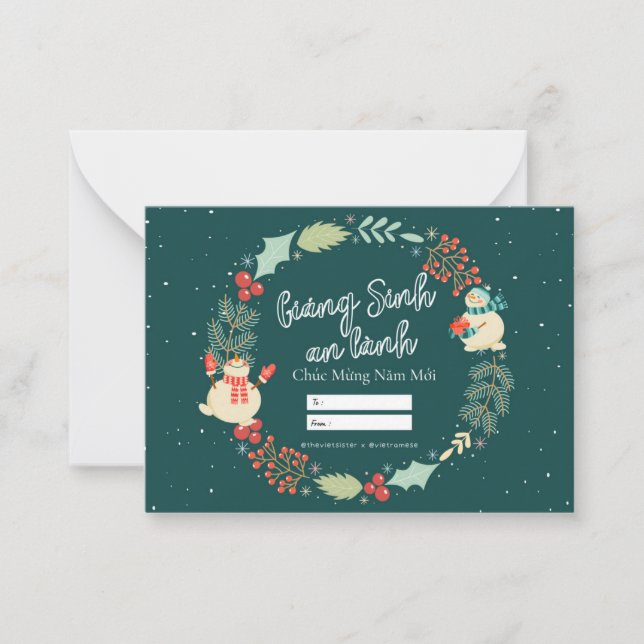 Correspondance Carte de Noël vietnamienne. Giang Sinh An Lanh (Devant)