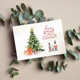 Correspondance Carte de Noël Whimsical Tree and Elves